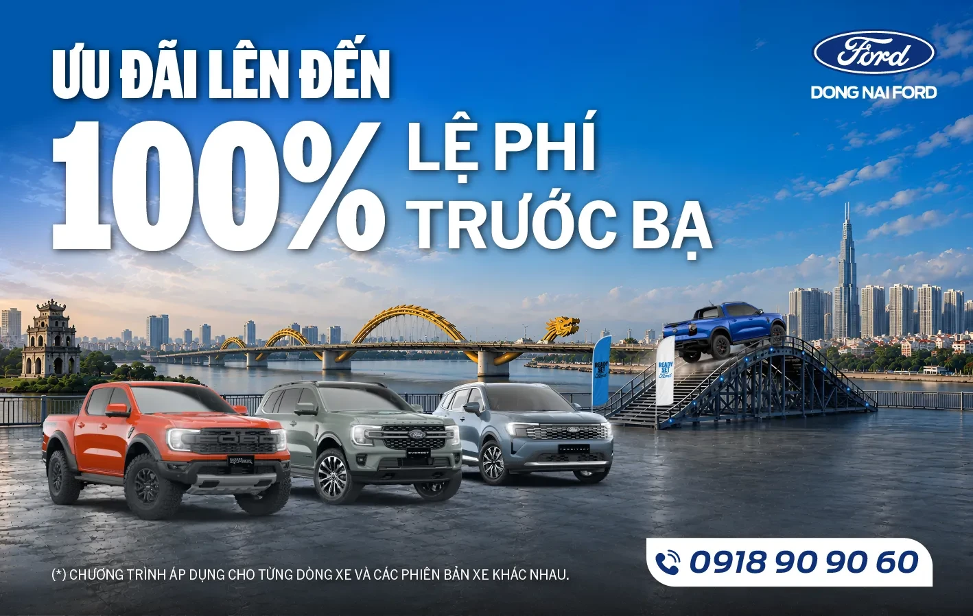 MUA XE FORD THÁNG 9 NHẬN NGAY ƯU ĐÃI LÊN ĐẾN 100% LỆ PHÍ TRƯỚC BẠ
